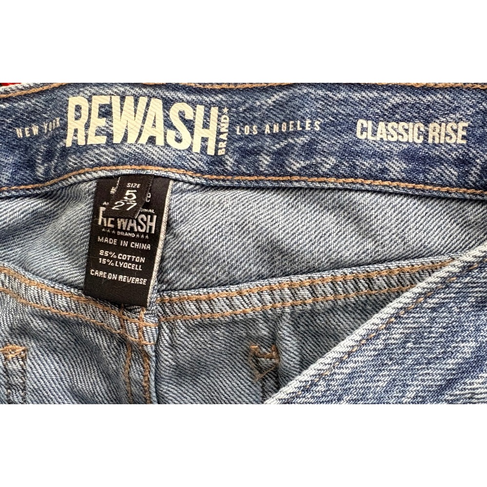 NWT RE:WASH Jeans Women Classic Rise A Line Wide Leg Distressed Versatile Sz5/27 - Picture 10 of 12